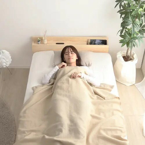 乐天商城 - 専用宮棚 すのこベッド パイン材 北欧 高さ調節機能付き コンセント付き 低ホルムアルデヒド シングル セミダブル ダブル ナチュラル ブラウン ホワイトウォッシュ