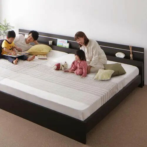 Bed - 連結ベッド 照明付き 棚付き シンプル モダンデザイン 国産フレーム 清潔感 日本製 ダークブラウン ホワイト フレームのみ ボンネルコイル 日本製ボンネルコイル ポケットコイル 日本製ポケットコイル ラテックス入り国産ポケットコイル
