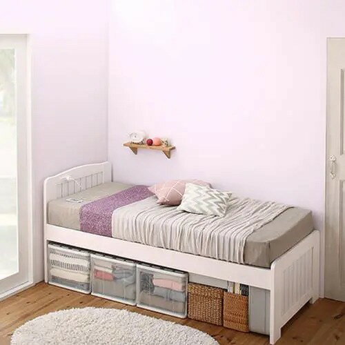 乐天商城 - セミシングル セミシングルサイズ すのこ すのこベッド セミシングルベッド コンセント付き 高さ調節 コンパクト 天然木 パイン材 収納スペース 大容量 敷布団 低ホルムアルデヒド ブラウン ホワイト