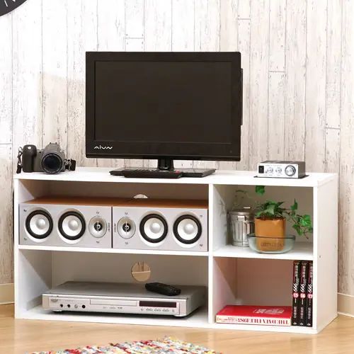 [テレビ台 幅89cm] ロータイプ シンプル ホワイト オープン収納 清潔感 テレビボード ディスプレイ ワンルーム 実用性 収納スペース オープン収納 小物収納 配線コード用穴 奥行き29.5cm