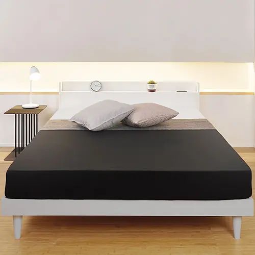 セミダブルベッド すのこベッド 棚付き コンセント付き シンプル 頑丈 高品質 ホワイト シンプル スタ..