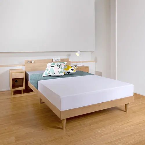 シングルベッド すのこベッド 棚付き コンセント付き シンプル 頑丈 モダンデザイン ナチュラル シンプ..