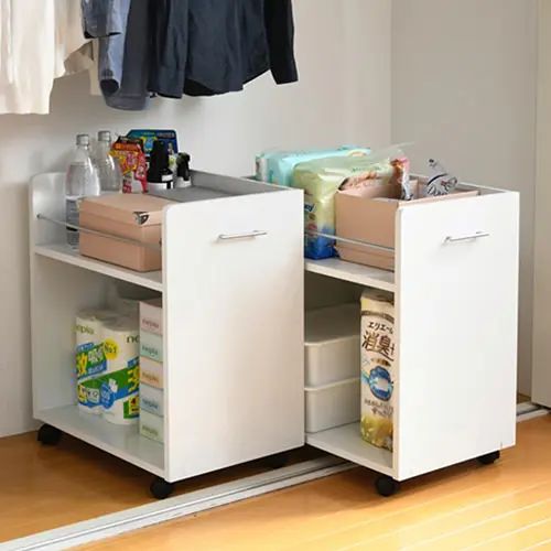 [フリーラック] 幅38.5cm 大容量 キャスター付き クローゼットラック 大容量 省スペース デッドスペース 背面化粧 専用バー付き ストッパー オープン収納 ダークブラウン ナチュラル ホワイト スタイリッシュ