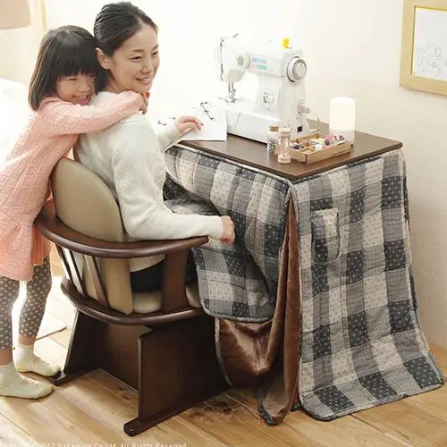 [こたつ テーブル] 幅50cm 木脚タイプ 木目調 高さ調整 ハイタイプ デスクワーク ワークスペース UV塗..