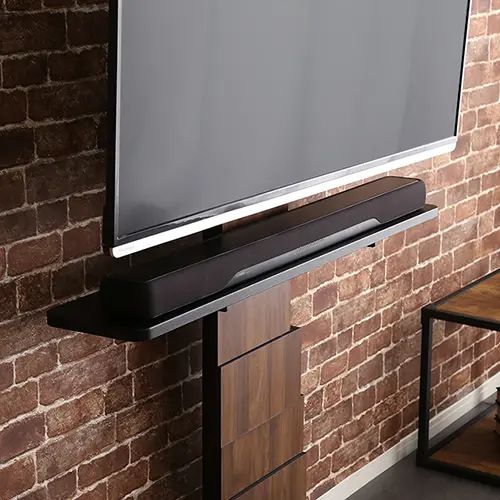 [テレビ台 幅100cm] サウンドバー専用棚 ハイタイプ スイングタイプ テレビスタンド スタイリッシュ ディスプレイ 収納スペース オープン収納 ブラック 奥行き19.5cm 高さ3.8cm
