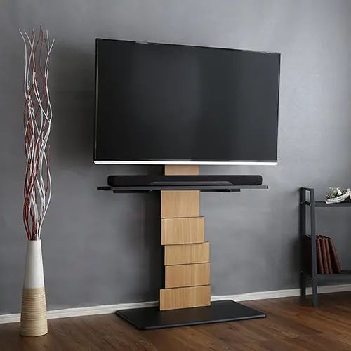 [テレビ台 幅75cm] ハイタイプ テレビスタンド ウォルナット柄 回転 高さ調整 スタイリッシュ ディスプ..