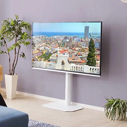 乐天商城 - 首振り機能で見やすい角度 八角壁寄せテレビスタンド ハードディスクホルダーセット