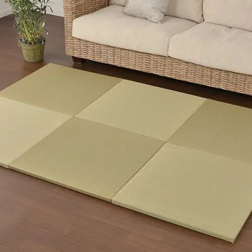 棉, 印度棉 - い草 ラグ 幅65cm 長さ65cm 滑り止め加工 裏面不織布 防臭 遮音効果 湿度調整 空気浄化作用 モダン コンパクト 軽量 ナチュラル