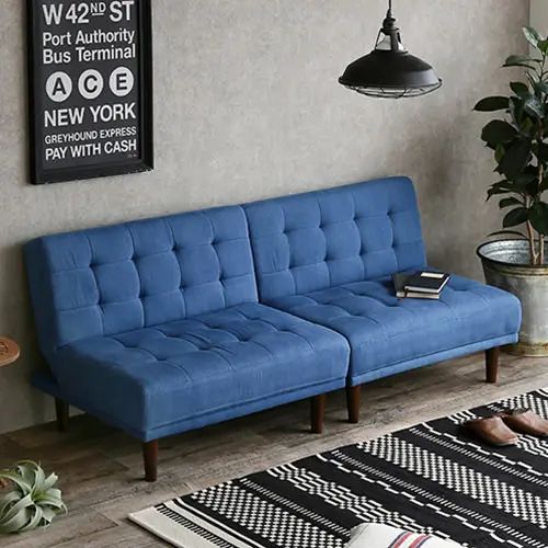 2人用 ラブソファ 幅171cm ソファベッド リクライニングソファ ローソファ 座面ファブリック 木脚 分割..