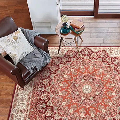Patterned - デザイン ラグ 幅200cm 長さ200cm 滑り止め加工 ウォッシャブル はっ水加工 裏面不織布 高級感 オールシーズン プリシア