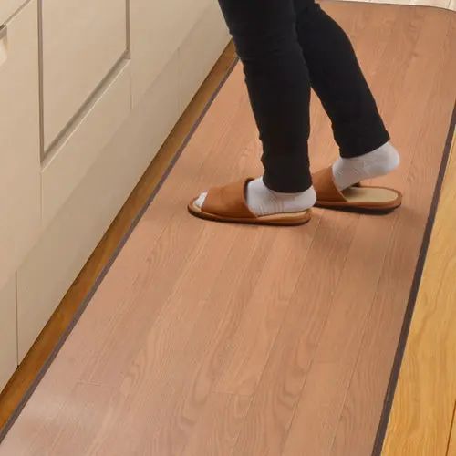 Loop Carpets - マット 幅60cm 長さ150cm はっ水加工 抗菌 防臭 日本国産 ナチュラル 木目調 ライトベージュ