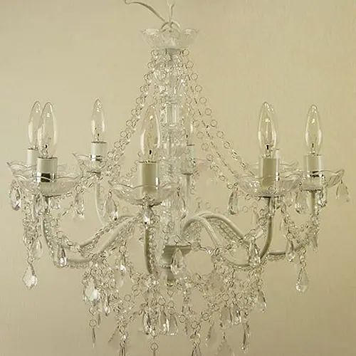 [ライト 照明] 幅56cm アイアン 高級感 アンティーク 姫系 プリンセス 8灯 エレガント 高級感 ヨーロピアン調 軽量 簡単取り付け シーリング対応 ロートアイアン 高さ54cm