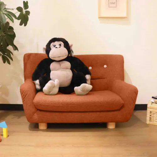 Rakuten - 角のないフォルムが可愛らしい キッズソファ オレンジ