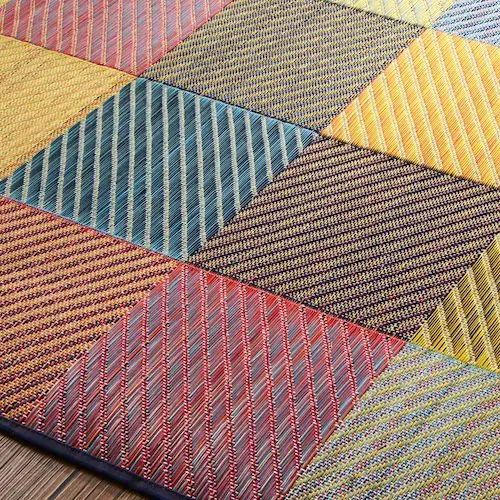乐天商城 - [い草 ラグ] 幅60cm 抗菌 アジアン モダン 高級感 日本国産 カラフル 純国産 ブロックデザイン 三重織 伝統的 優美 デザイン性 インテリア性 九州い草 選べるカラー モダン シック リゾート風 アジアン 北欧系