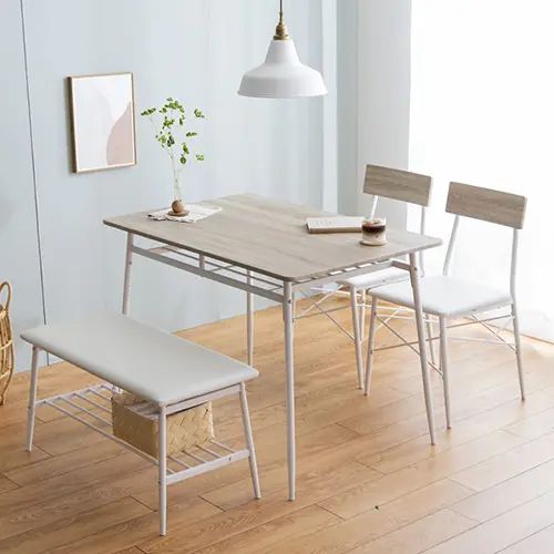 乐天商城 - スタイリッシュさと温もりを併せ持つ カフェ風ダイニング4点セット