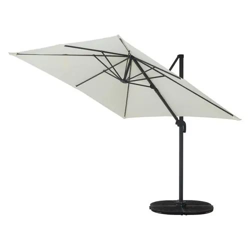 [アウトドア家具] パラソル ハンギングタイプ 幅245cm 折りたたみ ナチュラル 高さ調整 90段階 ハンド..