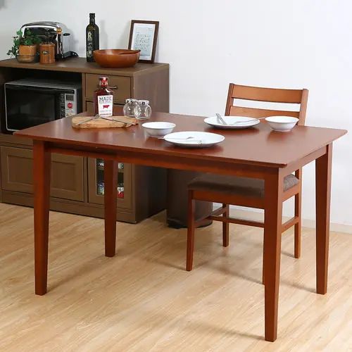 [ダイニング テーブル] テーブル幅80～120cm 木脚タイプ 伸縮式 天然木使用 ミディアムブラウン エクステンションテーブル 高級感 シンプル