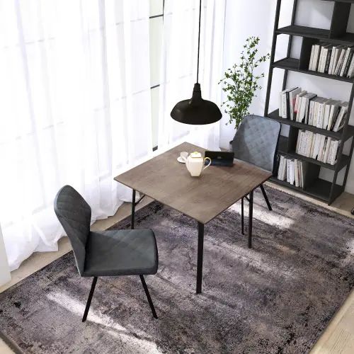 Dining Set - モダンデザインダイニング 3点セット (グレー