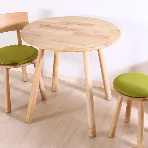 Rakuten - [リビングテーブル] ダイニングテーブル カフェテーブル コンパクトサイズ 幅80cm ラウンドテーブル 天然木使用 ナチュラル 北欧スタイル