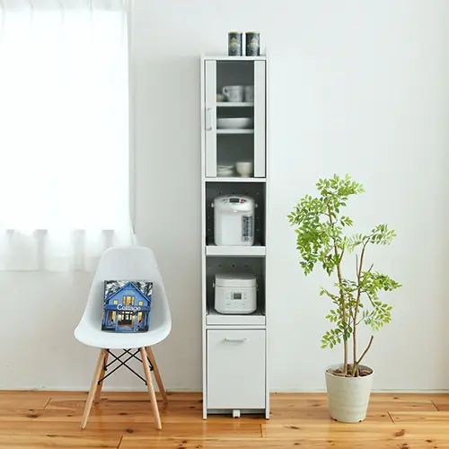 乐天商城 - コンパクトながら使い勝手抜群 スマートキッチン 隙間収納 高さ180cm