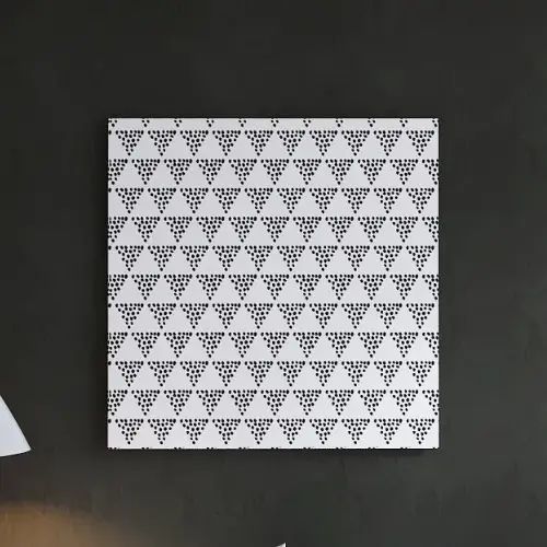 乐天商城 - 連なるモノトーンの三角形がクールで知的 ドット柄の壁掛けアート