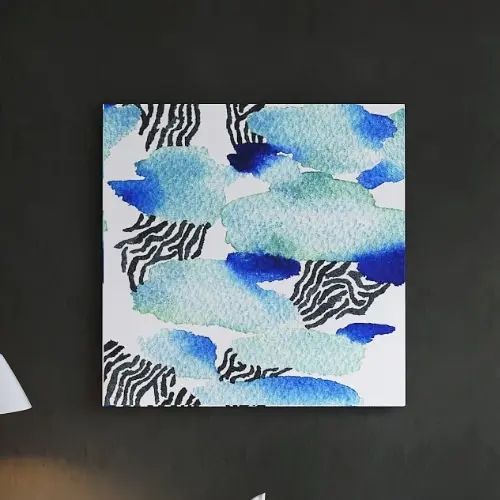 Rakuten - どこにでも簡単に飾れるしっかり絵画な 幾何学模様の壁掛けアート