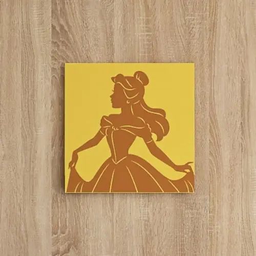 美女と野獣ベルのシルエット アートパネル