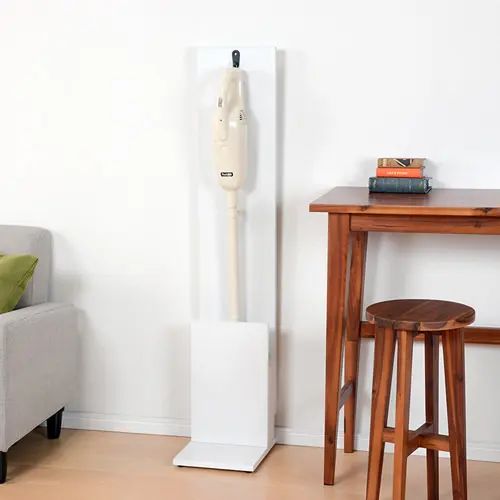 [リビング収納] 幅26.5cm クリーナースタンド アジャスター付き 清潔感 ホワイト コードレス掃除機スタンド 省スペース スタイリッシュ