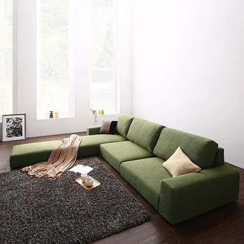 3人掛け以上 コーナーカウチソファ ロータイプ ハイタイプ フロアソファ ロースタイル 幅187cm ブラウン グレー アイボリー モスグリーン