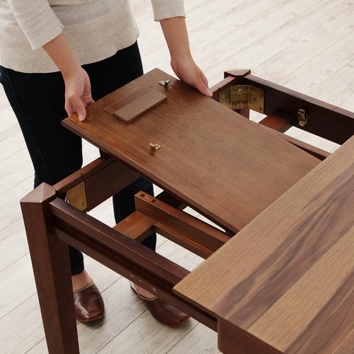 6人用タイプ ダイニングセット エクステンションテーブル 幅120cm 幅150cm 幅180cm ウォールナット 伸縮式タイプ チェア ベンチ アーム無しタイプ 座面ファブリック 木脚 天然木使用