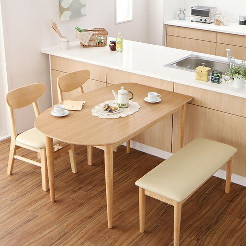 ダイニング ダイニングベンチ ブラウン ベージュ 幅：130cm〜139cm 奥行き：80cm〜89cm 高さ：70cm〜79cm キャスター無し 既成品 カジュアル シンプル ベーシック 北欧 無地 木 茶 ブラウン アイボリー かわいい おしゃれ シンプル ナチュラル 北欧 来客 木製