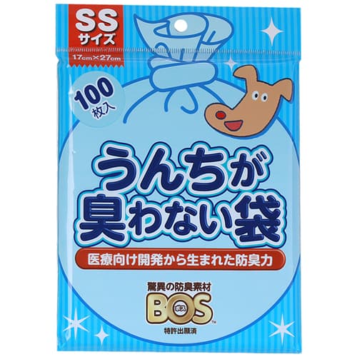 クリロン化成 うんちが臭わない袋BOS イヌ用SSサイズ （ペット用マナー袋） 100枚入