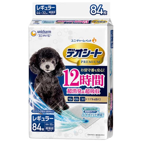 ユニ・チャーム デオシート Premium 12時間超消臭＆超吸収 レギュラー 犬用ペットシーツ 84枚