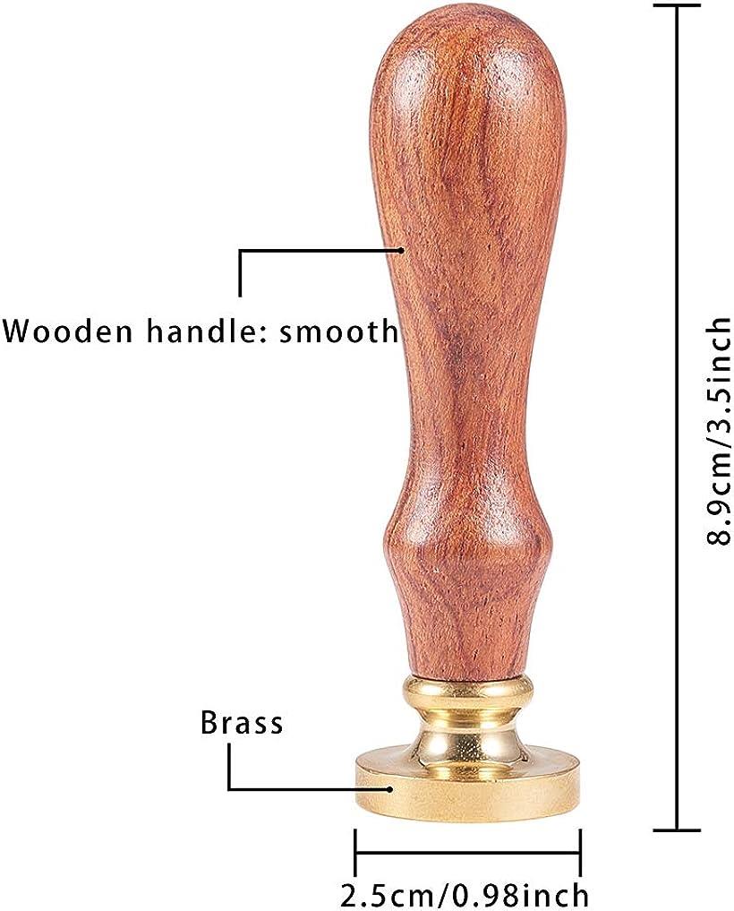 1個 オリーブの枝の図案 シーリングスタンプ 入れ替え シーリングワックス 木製ハンドル(オリーブの枝, 2.54x1.45cm)