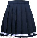 制服 女子高生 JK コスプレ 女学生 可愛い プリーツスカート ミニスカート(ネイビー+ホワイトライン, XL)(4)