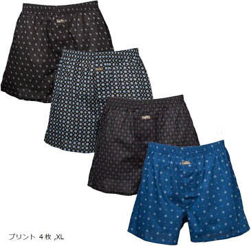 Troy Bros トランクス 3枚 4枚 6枚 ランダム セット メンズ パンツ 下着 LL 3L 4L 5L 大きいサイズ プリント(プリント 4枚, XL)