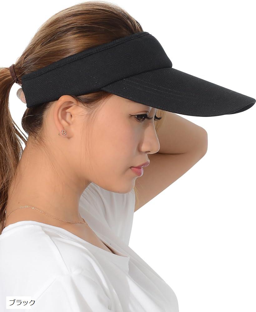 【楽天ランキング1位入賞】サンバイザー スポーツ ロング UVカット e550(ブラック)