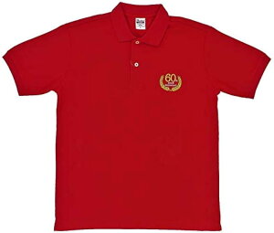 還暦祝い 男性 ポロシャツ 赤 プレゼント ゴルフウェア 誕生日祝い( レッド, LL)