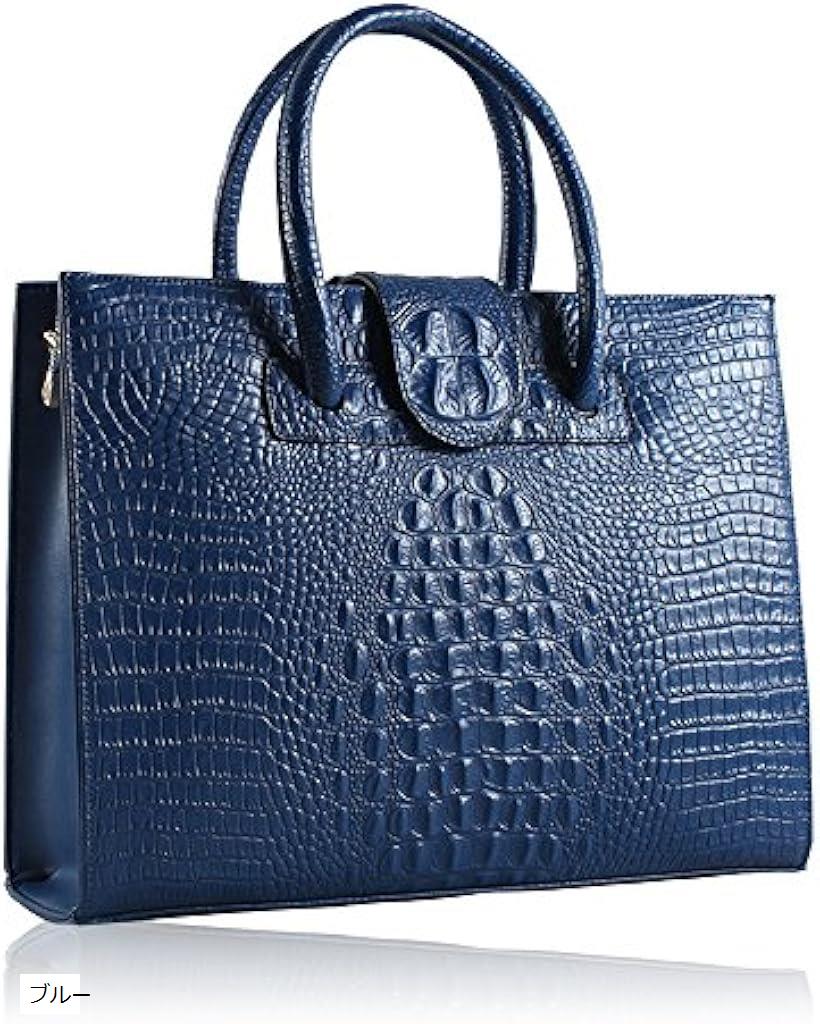 【楽天ランキング1位入賞】本革 トートバッグ ハンドバッグ ビジネス A4 が入る 2WAY ビジネスバッグ レディース(ブルー)