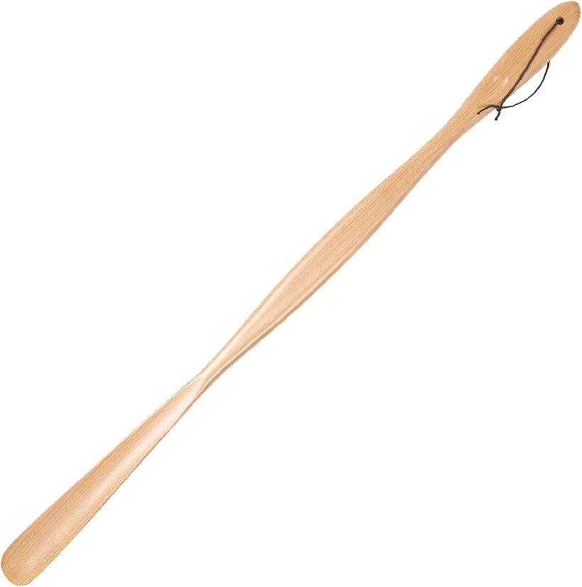 【楽天ランキング1位入賞】腰を曲げずに使える ロング 靴べら 木製 靴ベラ 長い 75cm おしゃれ クロス付