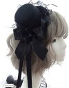 【楽天ランキング1位入賞】ゴスロリ ヘッドドレス シルクハット ヘアアクセ コスチューム 薔薇 レディース ハロウィン 帽子コスプレ ロリータ(ブラックリボン)