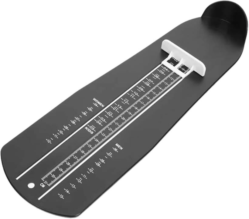 足サイズ 測定ツール 足長 足幅 測定器 調節可能 大人 子供 (ブラック)