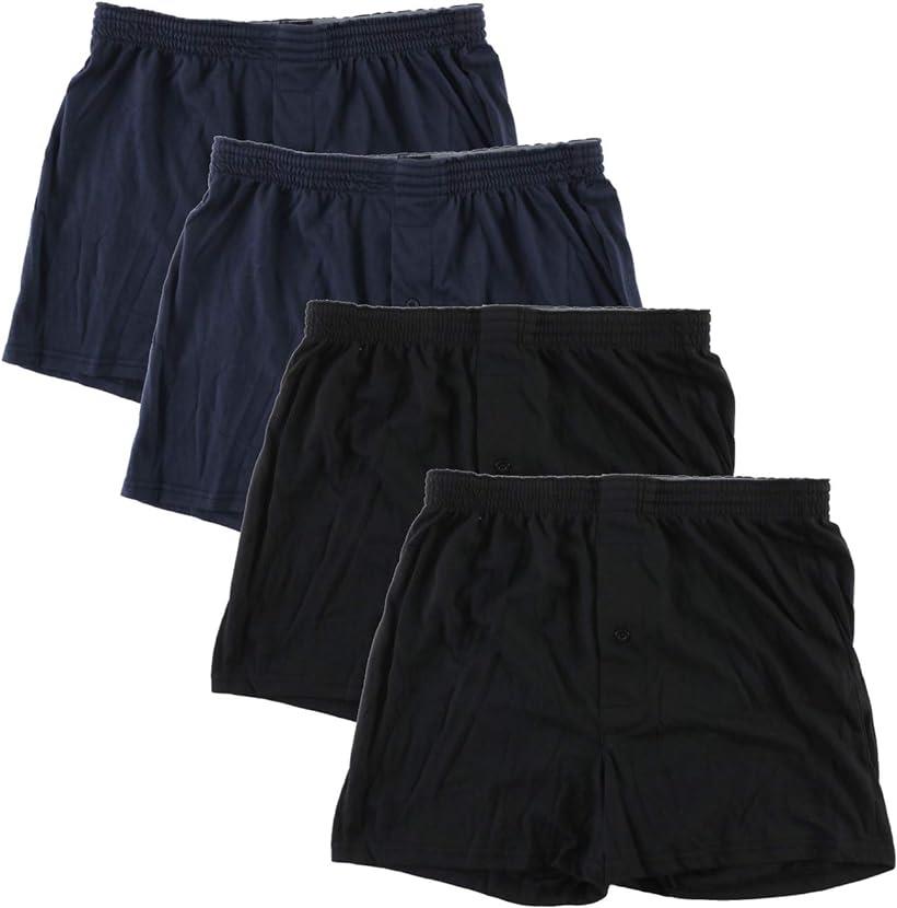 メンズ 無地 ニット トランクス 前開き セット パンツ 下着 4枚セット B(4枚セット B, 5L)