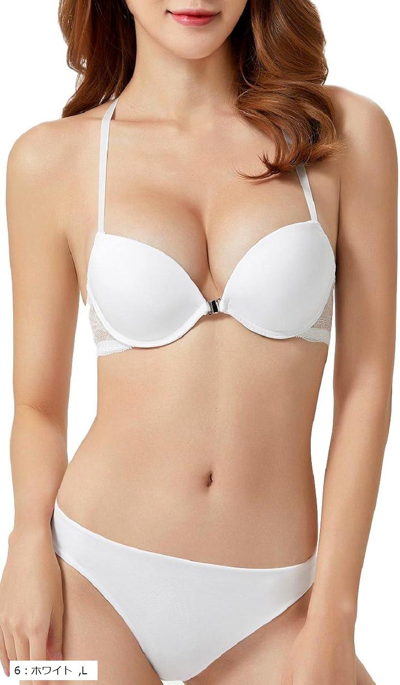ブラジャー ショーツ 女性 下着 上下 セット フロントホック かわいい レース グラマー レディース 白 ..