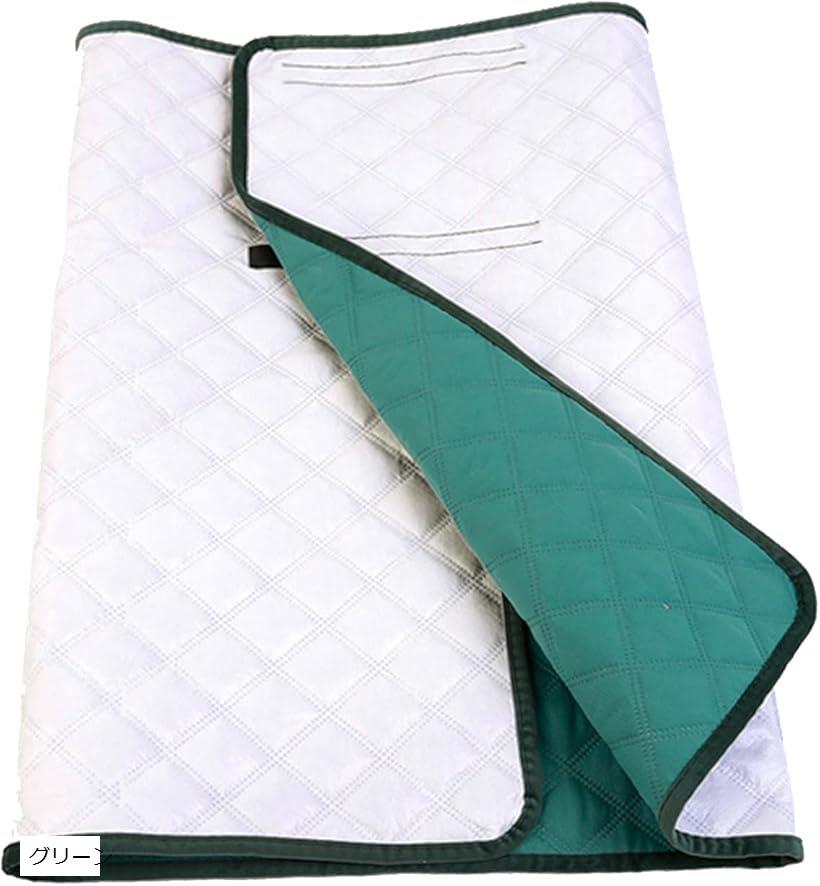 【楽天ランキング1位入賞】防水巻きスカート おねしょ 大人 尿モレパッド シート グリーン (グリーン)