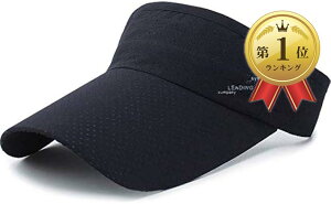 パンダストア スポーツ サンバイザー ランニング ゴルフ キャップ 帽子 吸汗速乾 UVカット 日焼け防止 メンズ レディース 紫外線対策 軽量(ネイビー)