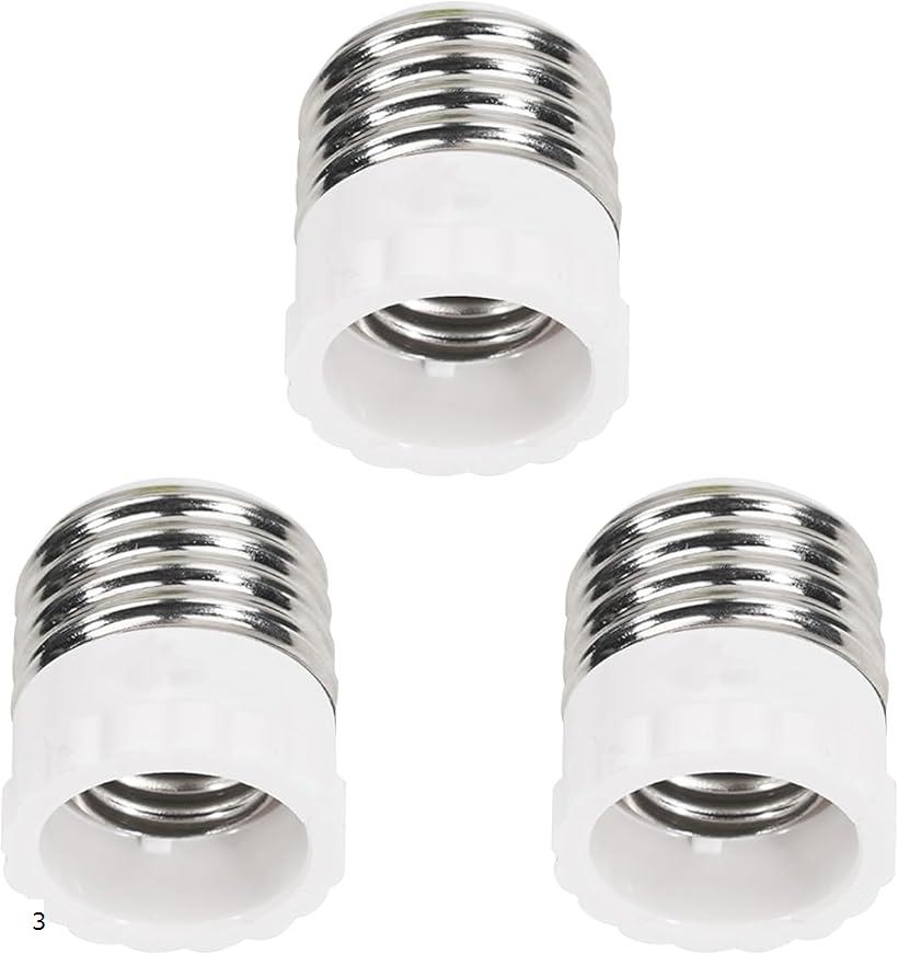 口金変換ソケットアダプター E26＞E17変換ソケット 電球ソケット 工事不要 取り付け簡単 (白い, 3個入り)