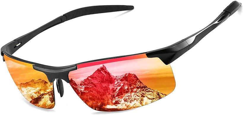 スポーツサングラス 偏光レンズ 運転 自転車 釣り 野球 ランニング (ピンク)