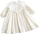 ワンピース 女の子 ベビー服 幼児 付け襟 可愛い キッズ(オフホワイト, 110)