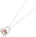 オープンハート ネックレス ガーネット/シルバー 925 40cm ペンダント ポーチ付き(レッド)